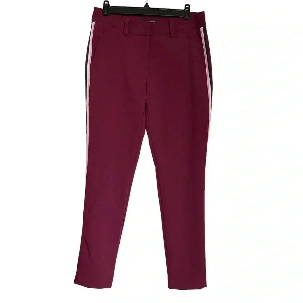 Pink Tartan Crepe Cocktail Pant - Wine colour sz 4